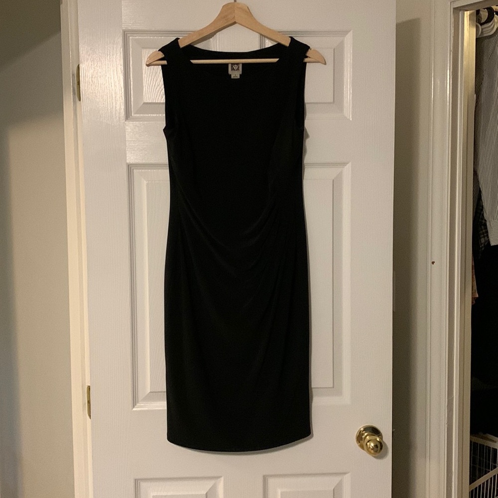 Little black dress- Anne Klein - drapey, comfortable, chic